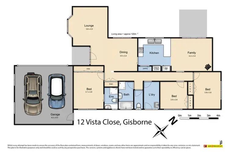 Floorplan of Homely house listing, 12 Vista Close, Gisborne VIC 3437