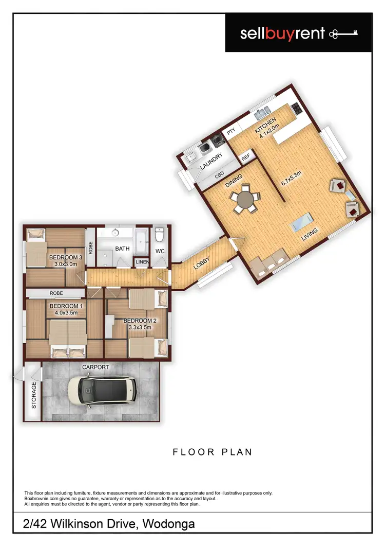 Floorplan of Homely unit listing, 2/42 WILKINSON DRIVE, Wodonga VIC 3690