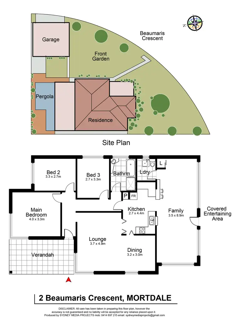 Floorplan of Homely house listing, 2 Beaumaris Crescent, Mortdale NSW 2223