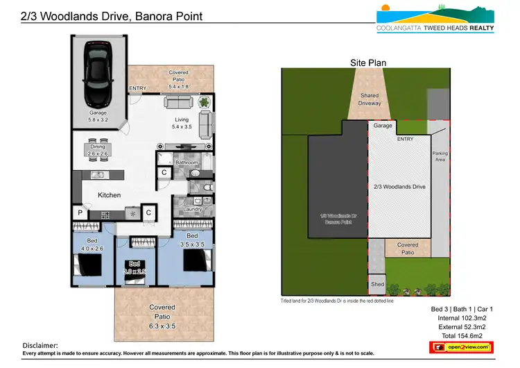 Floorplan of Homely semi-detached listing, 2/3 Woodlands Drive, Banora Point NSW 2486