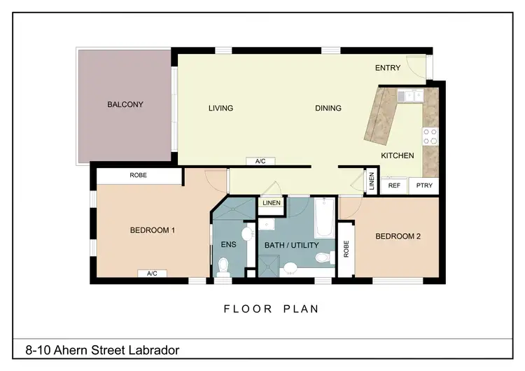 Floorplan of Homely apartment listing, U17 8-10 Ahern Street, Labrador QLD 4215