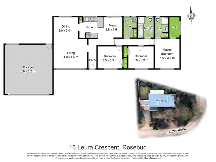 Floorplan of Homely house listing, 16 Leura Crescent, Rosebud VIC 3939