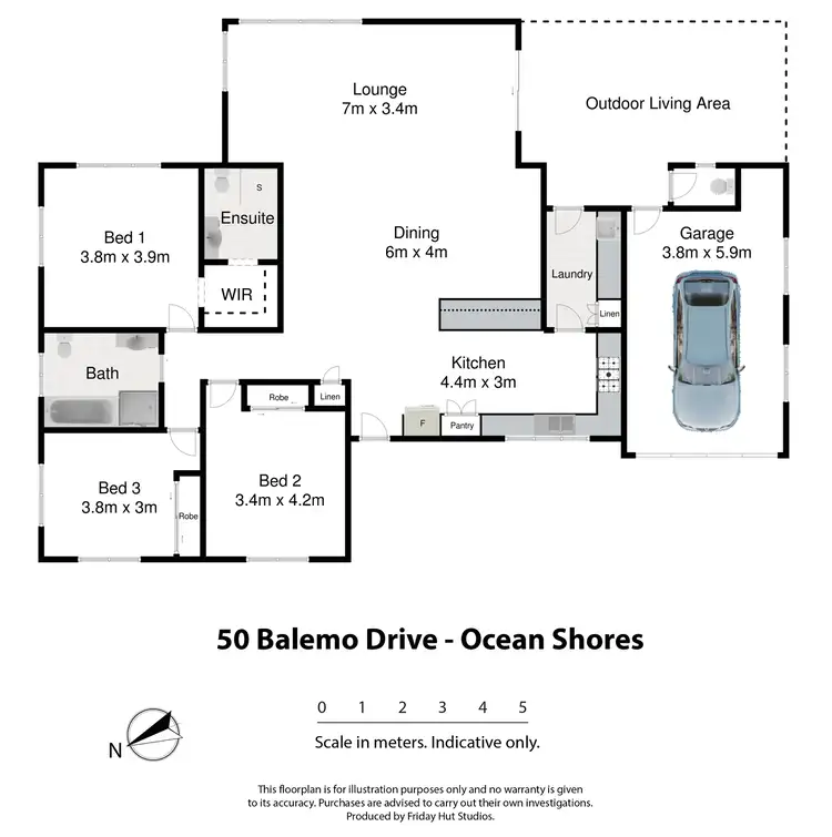 Floorplan of Homely house listing, 1/50 Balemo Drive, Ocean Shores NSW 2483