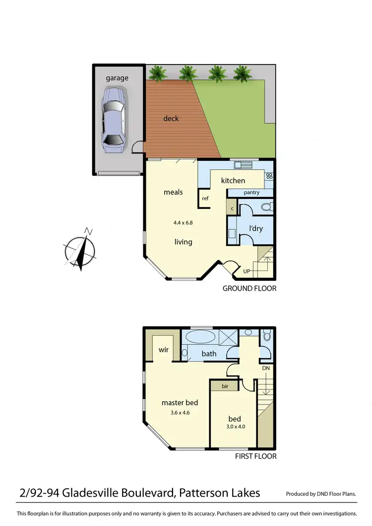 Floorplan of Homely townhouse listing, 2/92-94 Gladesville Boulevard, Patterson Lakes VIC 3197