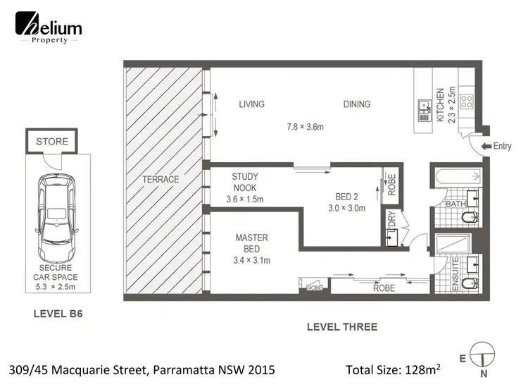 Floorplan of Homely apartment listing, 309/45 Macquarie Street, Parramatta NSW 2150