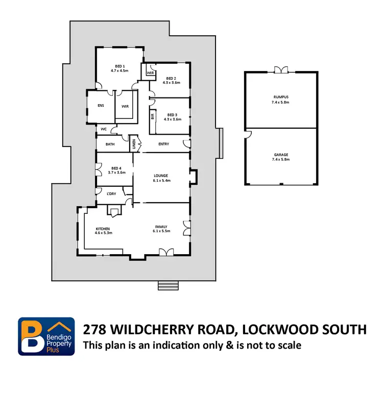 Floorplan of Homely rural property listing, 278 Wild Cherry Road, Lockwood South VIC 3551