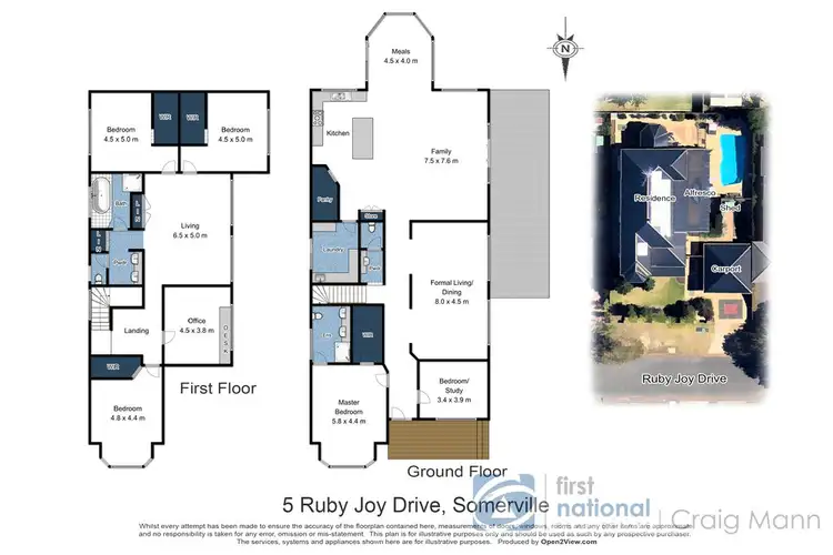 Floorplan of Homely house listing, 5 Ruby Joy Drive, Somerville VIC 3912