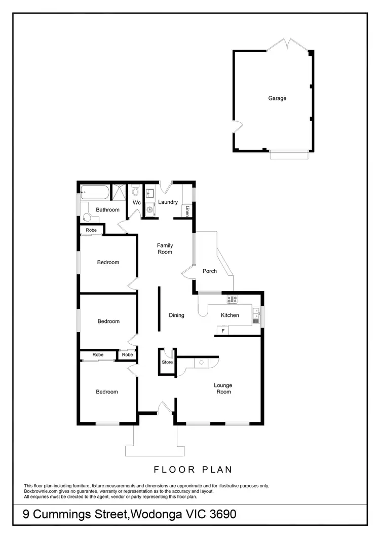 Floorplan of Homely house listing, 9 CUMMINGS STREET, Wodonga VIC 3690