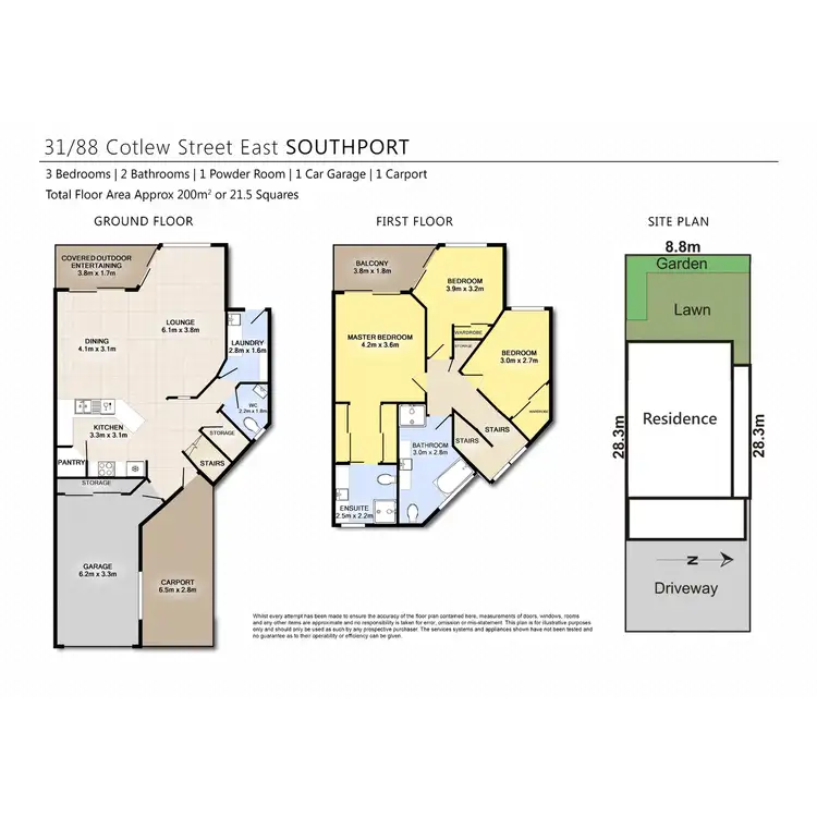 Floorplan of Homely townhouse listing, 31/88 Cotlew Street East, Southport QLD 4215