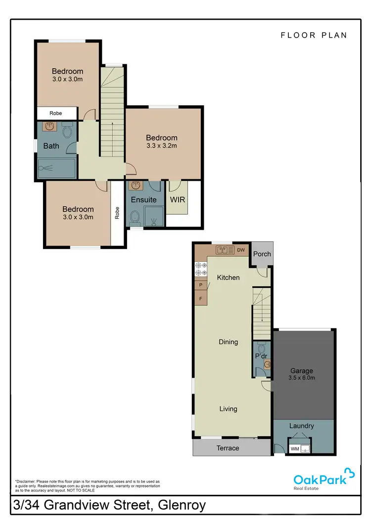 Floorplan of Homely townhouse listing, 3/34 Grandview Street, Glenroy VIC 3046