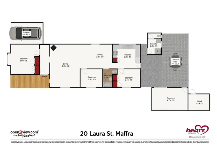 Floorplan of Homely house listing, 20 Laura Street, Maffra VIC 3860