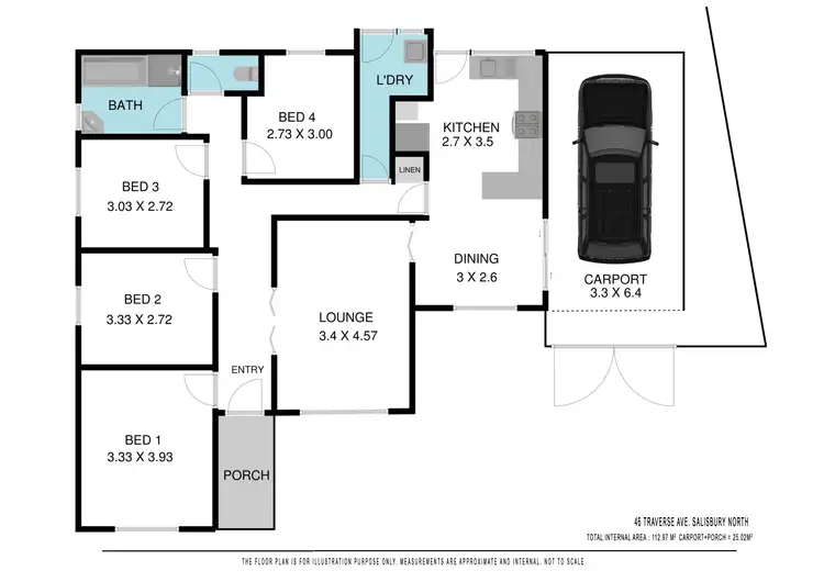 Floorplan of Homely house listing, 46 Traverse Avenue, Salisbury North SA 5108