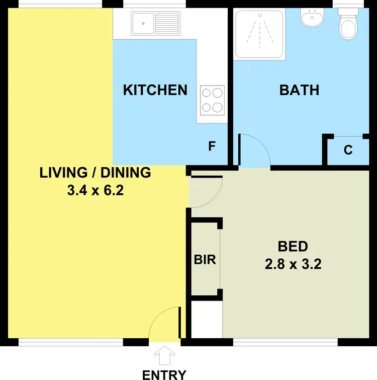 Floorplan of Homely unit listing, 3/16 Warleigh Road, West Footscray VIC 3012