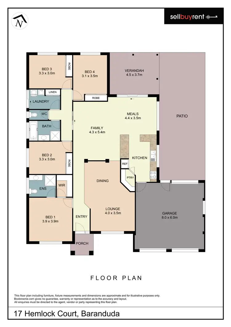 Floorplan of Homely house listing, 17 HEMLOCK COURT, Baranduda VIC 3691