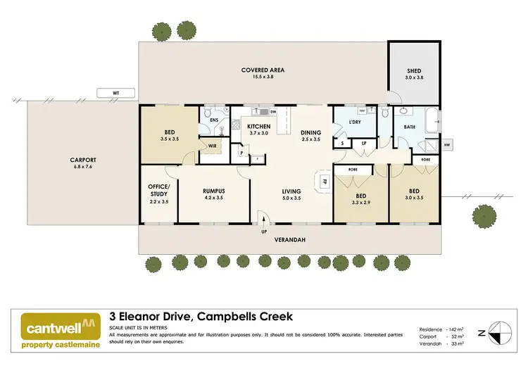 Floorplan of Homely house listing, 3 Eleanor Drive, Campbells Creek VIC 3451