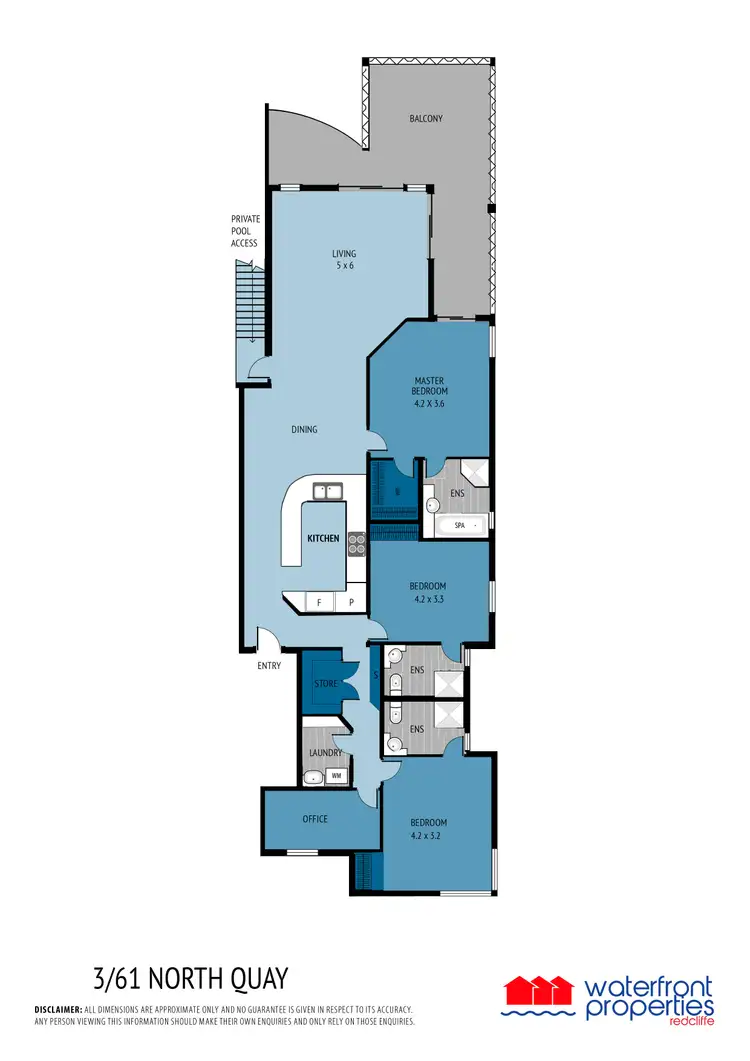 Floorplan of Homely unit listing, 3/61 NORTH QUAY, Scarborough QLD 4020