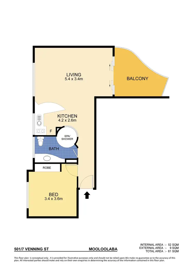 Floorplan of Homely unit listing, 501/7 Venning Street, Mooloolaba QLD 4557