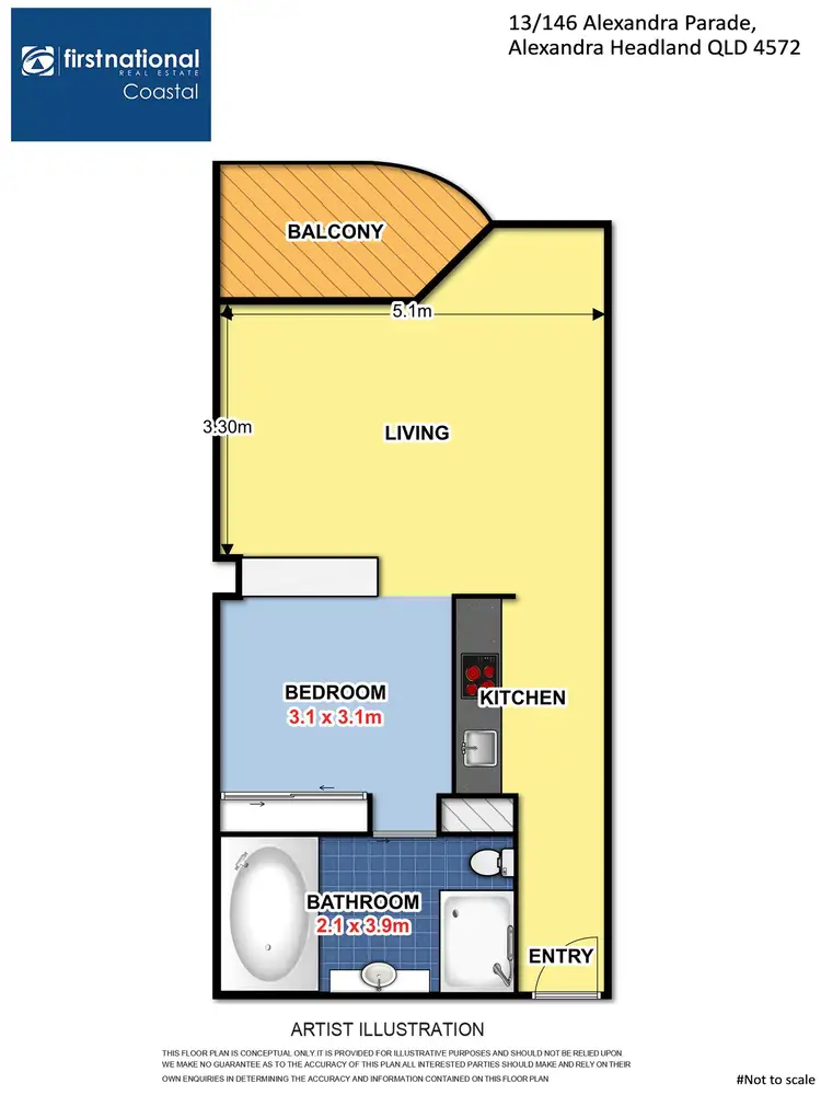 Floorplan of Homely unit listing, 13/146 Alexandra Parade, Alexandra Headland QLD 4572