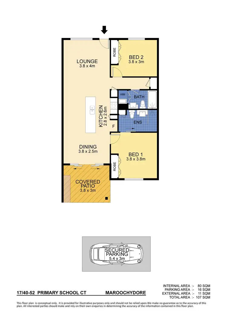 Floorplan of Homely unit listing, 17/40-54 Primary School Court, Maroochydore QLD 4558