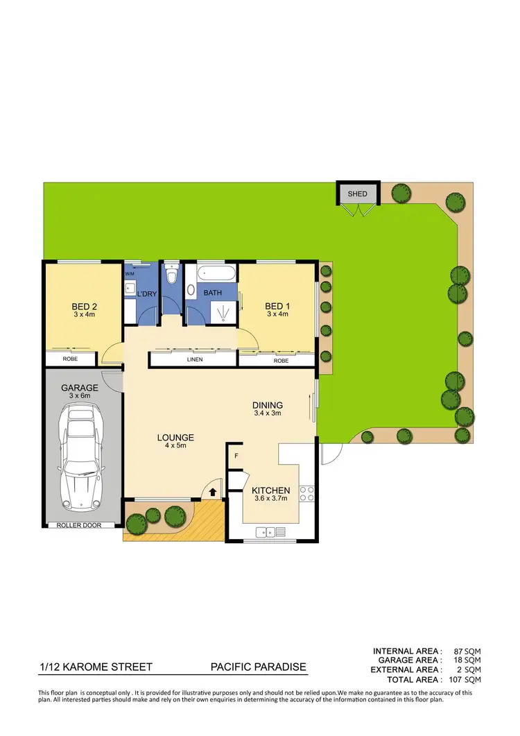Floorplan of Homely unit listing, 1/12 Karome Street, Pacific Paradise QLD 4564