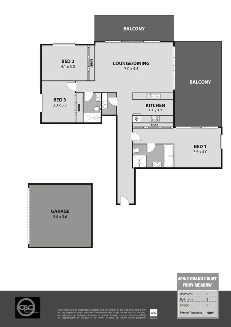 Floorplan of Homely apartment listing, 406/3 Grand Court, Fairy Meadow NSW 2519