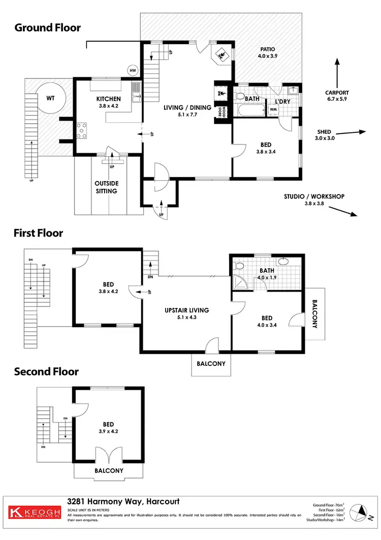 Floorplan of Homely rural property listing, 3281 Harmony Way, Harcourt VIC 3453