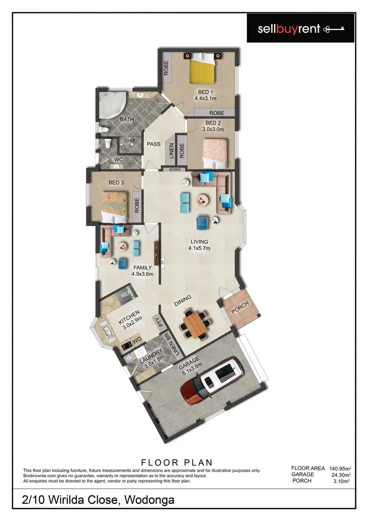 Floorplan of Homely townhouse listing, 2/10 WIRILDA CLOSE, Wodonga VIC 3690