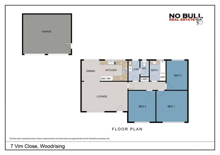 Floorplan of Homely house listing, 7 Vim Close, Woodrising NSW 2284