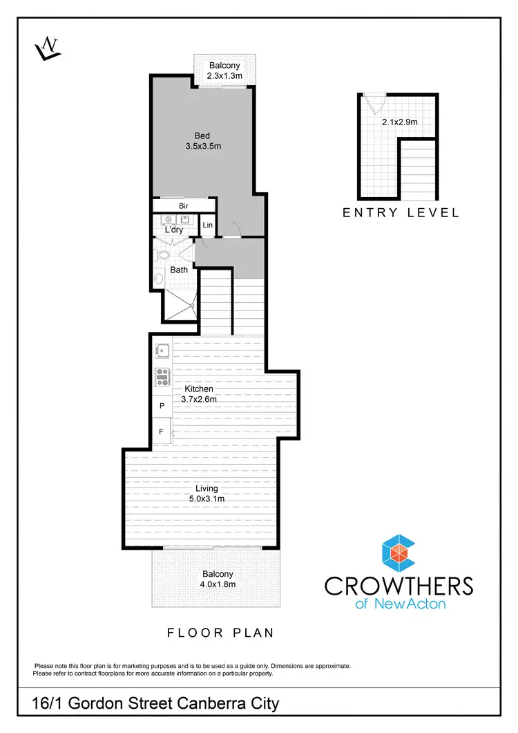 Floorplan of Homely apartment listing, 16/1 Gordon Street, City ACT 2601
