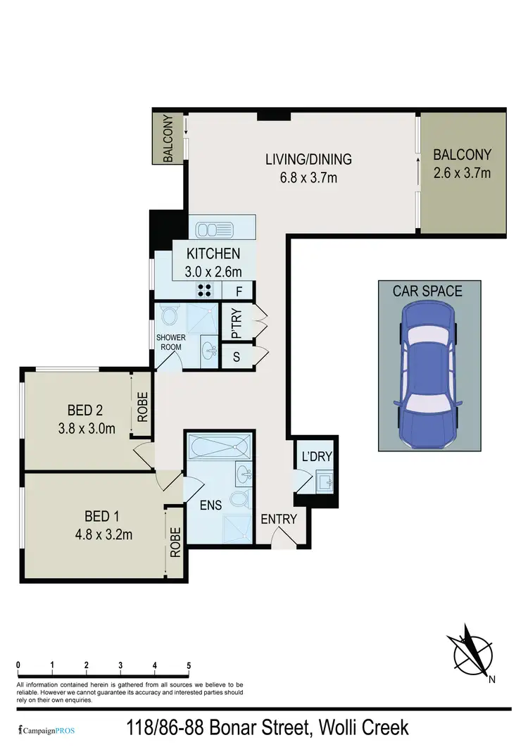 Floorplan of Homely apartment listing, 118/88 Bonar Street, Wolli Creek NSW 2205