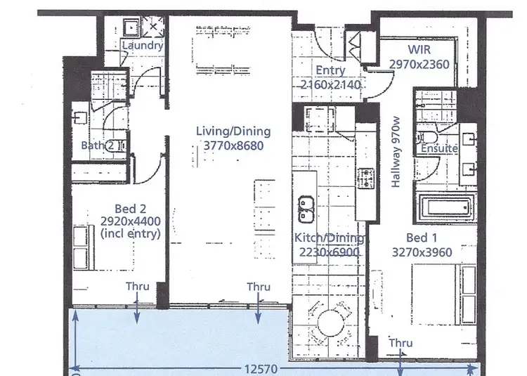 Floorplan of Homely apartment listing, 702/21 Bow River Crescent, Burswood WA 6100