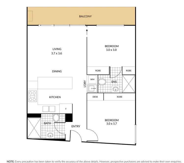 Floorplan of Homely apartment listing, 308/45 York Street, Richmond VIC 3121