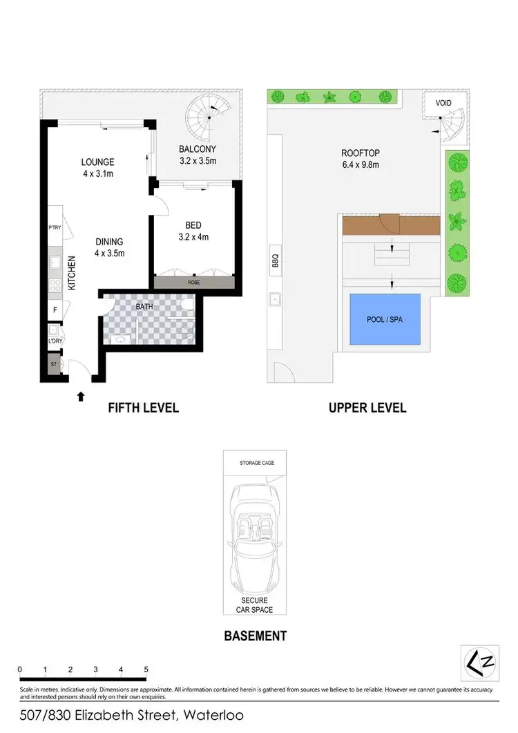 Floorplan of Homely apartment listing, 5.07/830 Elizabeth Street, Waterloo NSW 2017