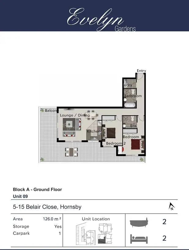 Floorplan of Homely apartment listing, 9/5-15 Belair close, Hornsby NSW 2077