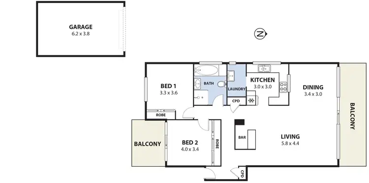 Floorplan of Homely apartment listing, 18/26 Church Street, Wollongong NSW 2500