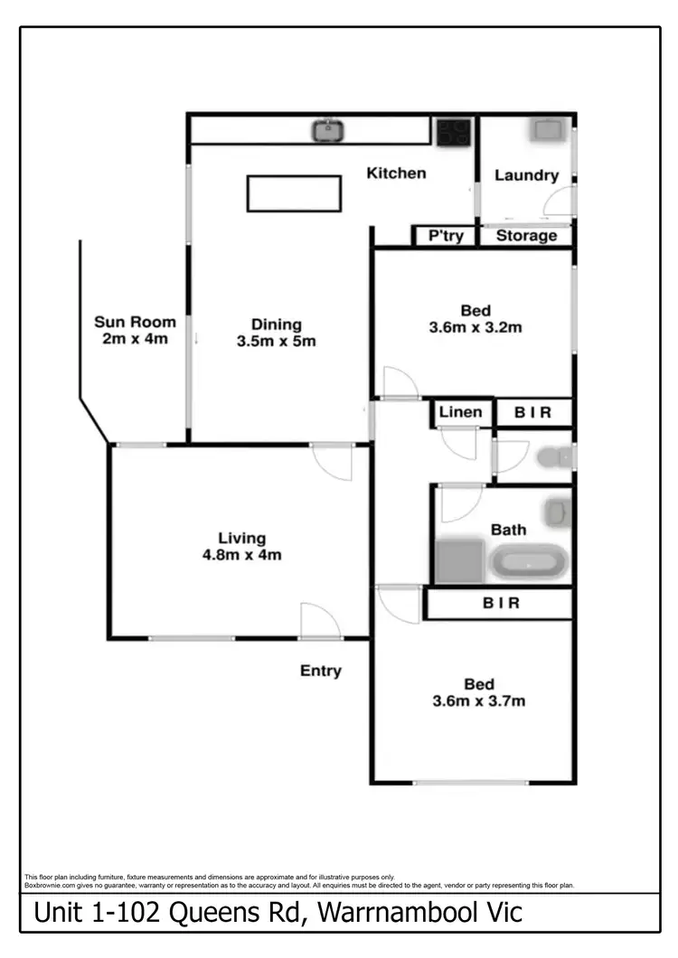 Floorplan of Homely unit listing, 1/102 Queens Road, Warrnambool VIC 3280