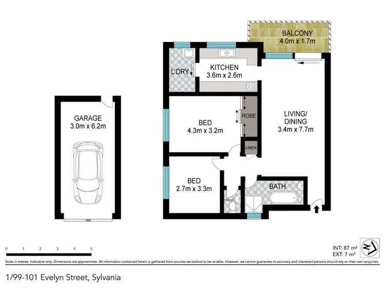 Floorplan of Homely unit listing, 1/99 Evelyn Street, Sylvania NSW 2224