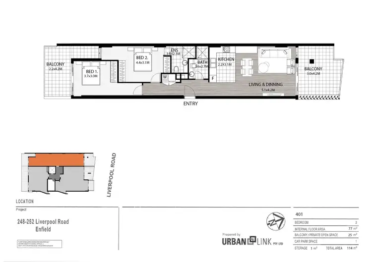 Floorplan of Homely apartment listing, 401/248-252 Liverpool Road, Enfield NSW 2136
