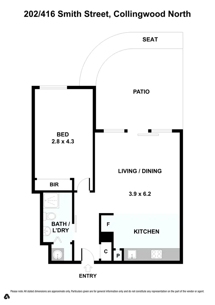 Floorplan of Homely apartment listing, 202/416 Smith Street, Collingwood VIC 3066