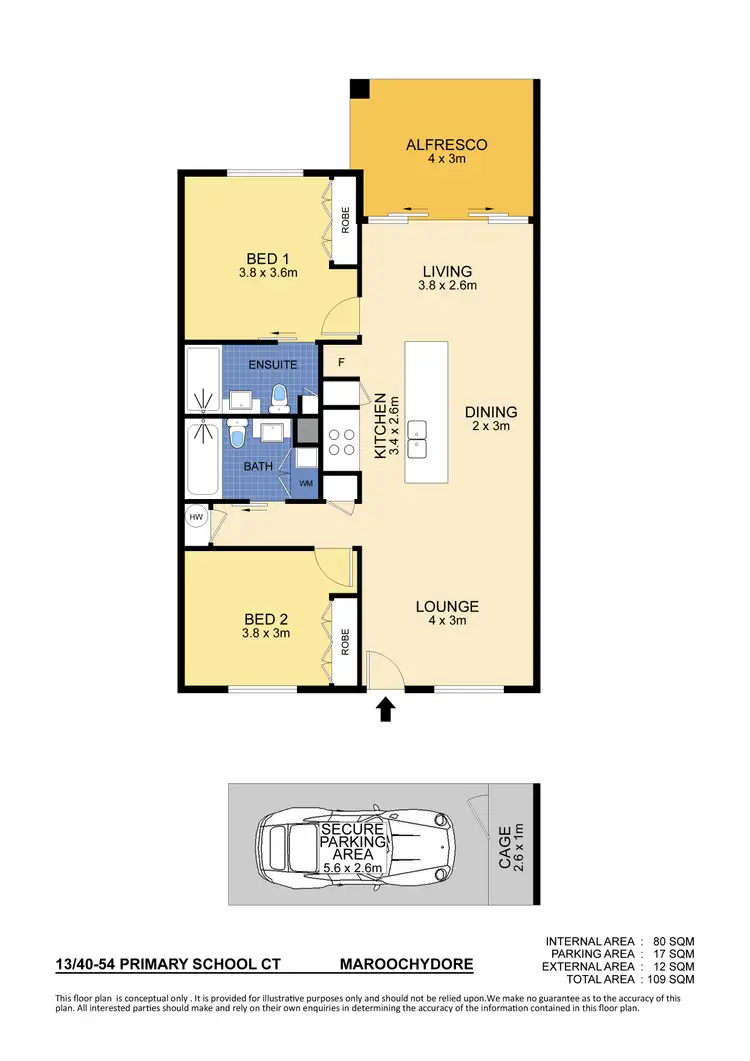 Floorplan of Homely unit listing, 13/40 Primary School Court, Maroochydore QLD 4558
