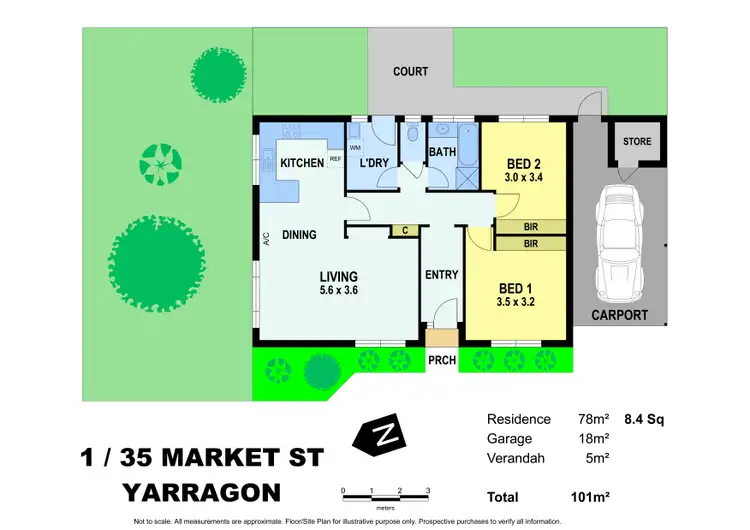 Floorplan of Homely unit listing, 1/35 Market Street, Yarragon VIC 3823