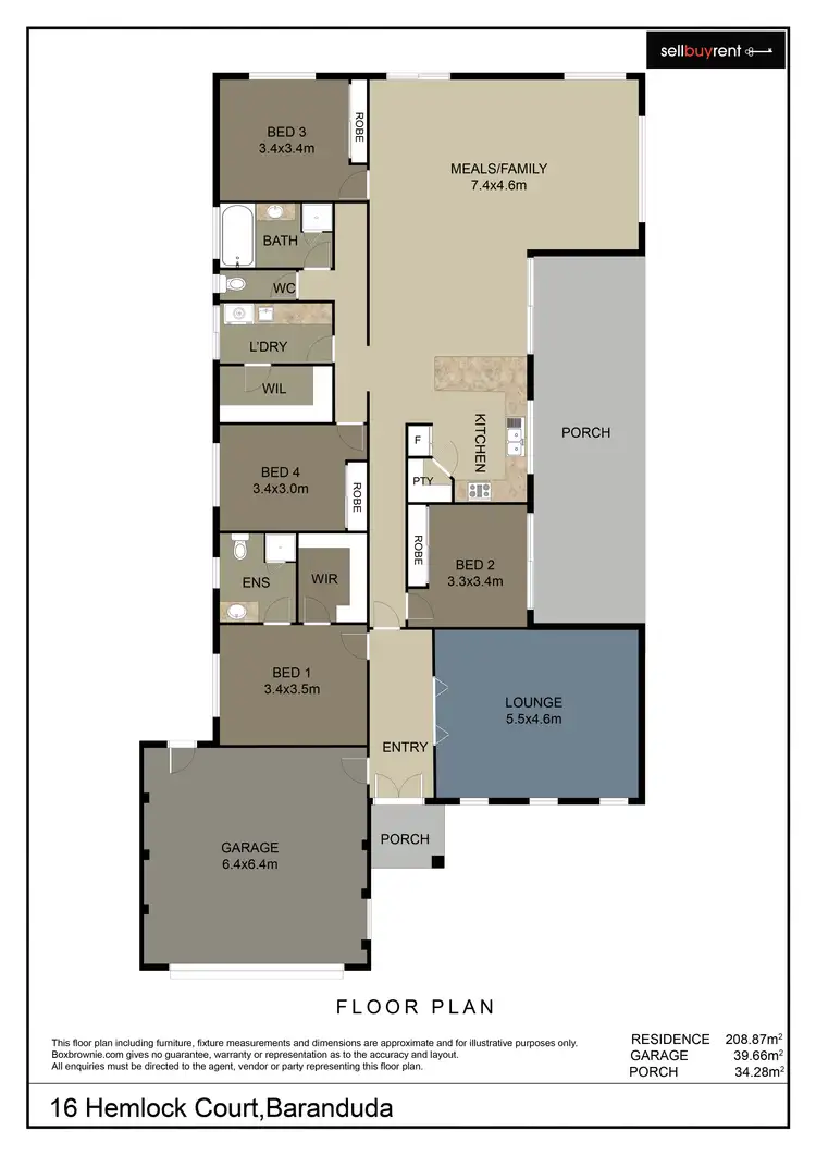 Floorplan of Homely house listing, 16 HEMLOCK COURT, Baranduda VIC 3691