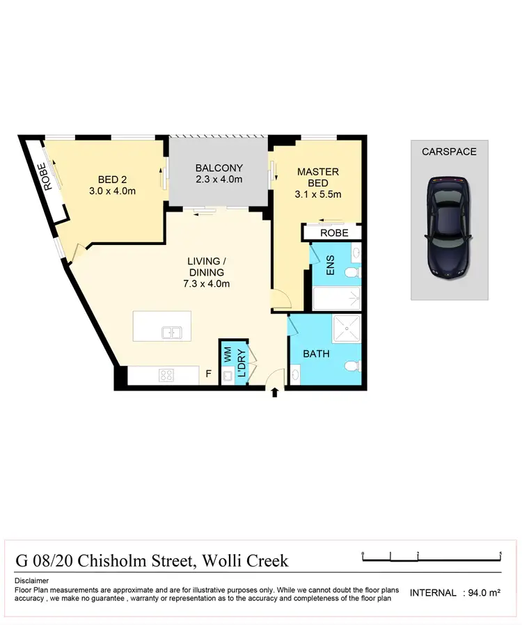 Floorplan of Homely apartment listing, G08/20 Chisholm Street, Wolli Creek NSW 2205