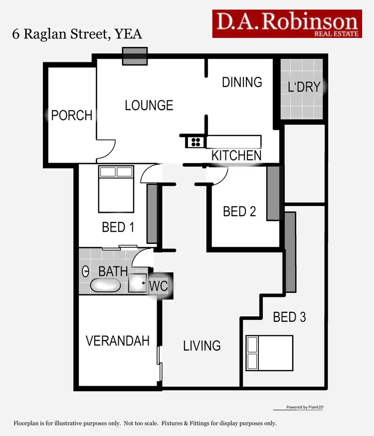 Floorplan of Homely house listing, 6 Raglan Street, Yea VIC 3717