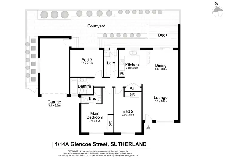 Floorplan of Homely villa listing, 1/14a Glencoe Street, Sutherland NSW 2232
