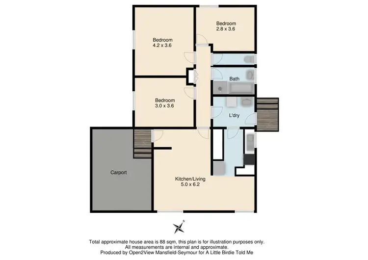 Floorplan of Homely house listing, 14 SMITH STREET, Seymour VIC 3660