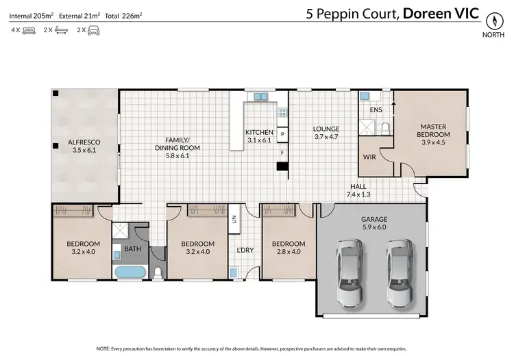 Floorplan of Homely house listing, 5 Peppin Court, Doreen VIC 3754