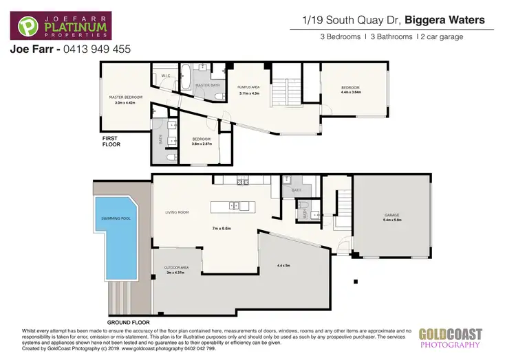 Floorplan of Homely house listing, 1/19 South Quay Drive, Biggera Waters QLD 4216