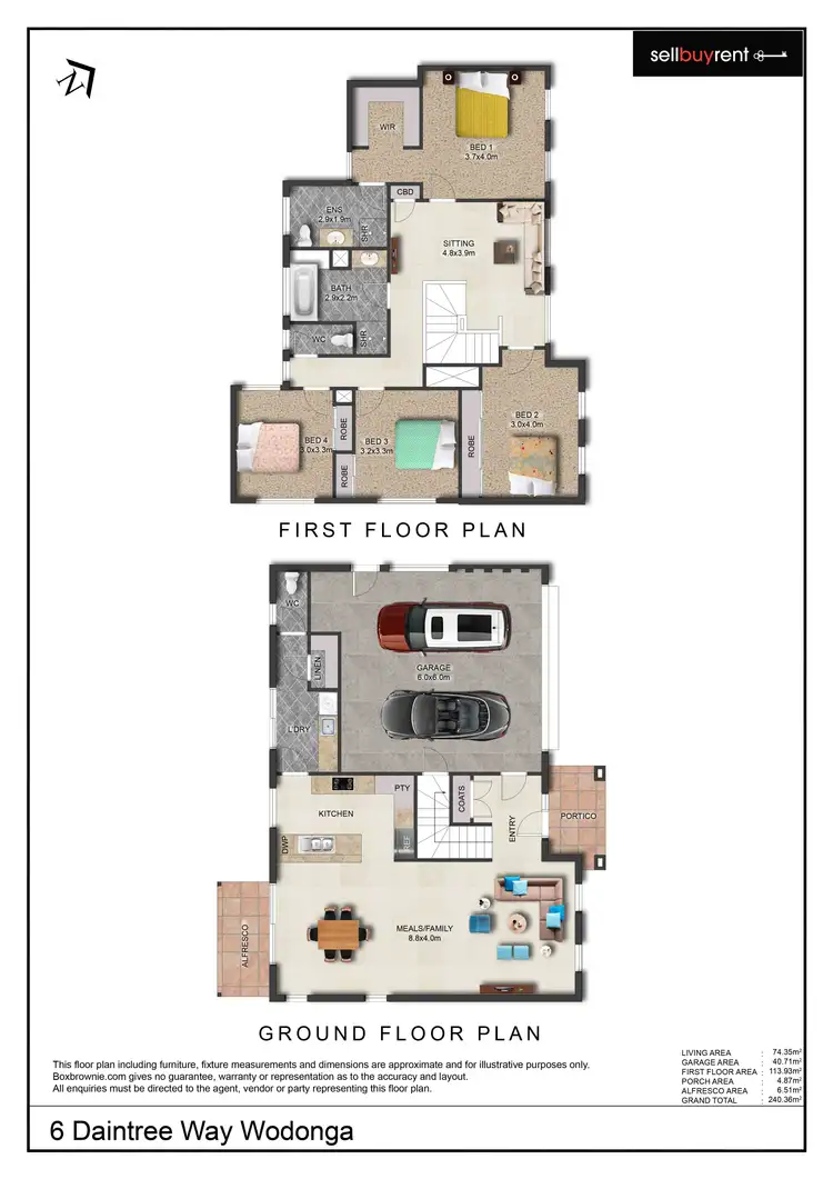 Floorplan of Homely house listing, 6 DAINTREE WAY, Wodonga VIC 3690
