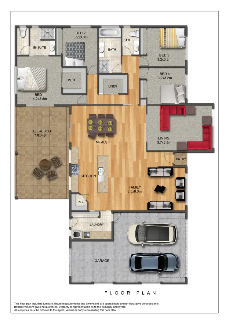Floorplan of Homely house listing, 6 CADDY COURT, Wodonga VIC 3690